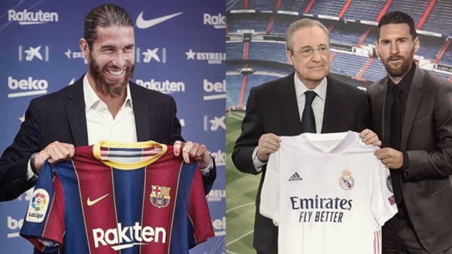 Vũ trụ bóng đá ngược đời: Messi khoác áo Real, Ramos gia nhập Barca